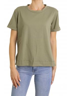 Maglia in cotone con scollo a scatoletta 
